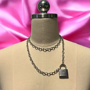 DollsKill Silver Lock Necklace